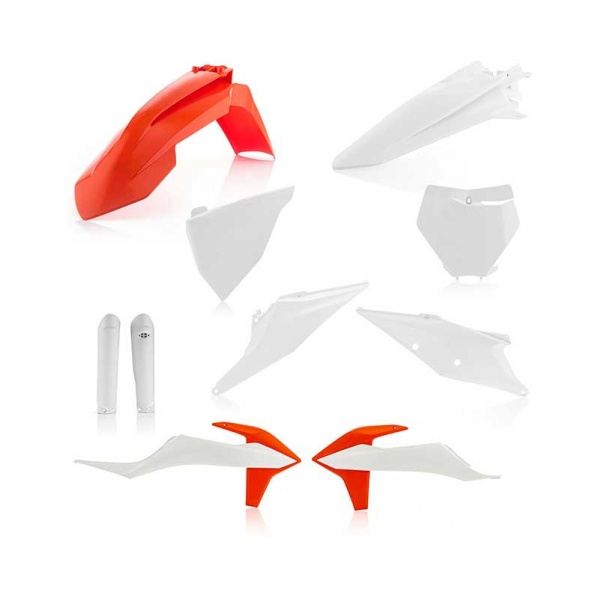 Πλαστικά φαλαινών KTM SX125/250 19-22, SX-F250/350/450 19-22 λευκό/πορτοκαλί