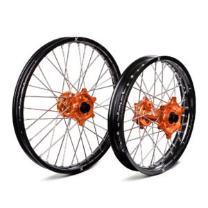 X-GRIP Wheels-Set black-orange 21`` x 1,6“ (front) & 19“ x 2,15“ (rear) KTM, Husqvarna, Beta RR