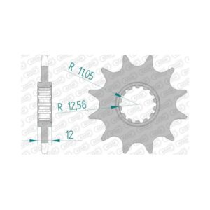 Εμπρός δόντι 13 δόντια / 520 αέριο αέριο XC200/250/300 18-19, EC200/250/300 00-18