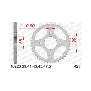 Αλυσίδα κιτ και δόντια Honda CBR150 06-12 15/42/A428R1-G 124L